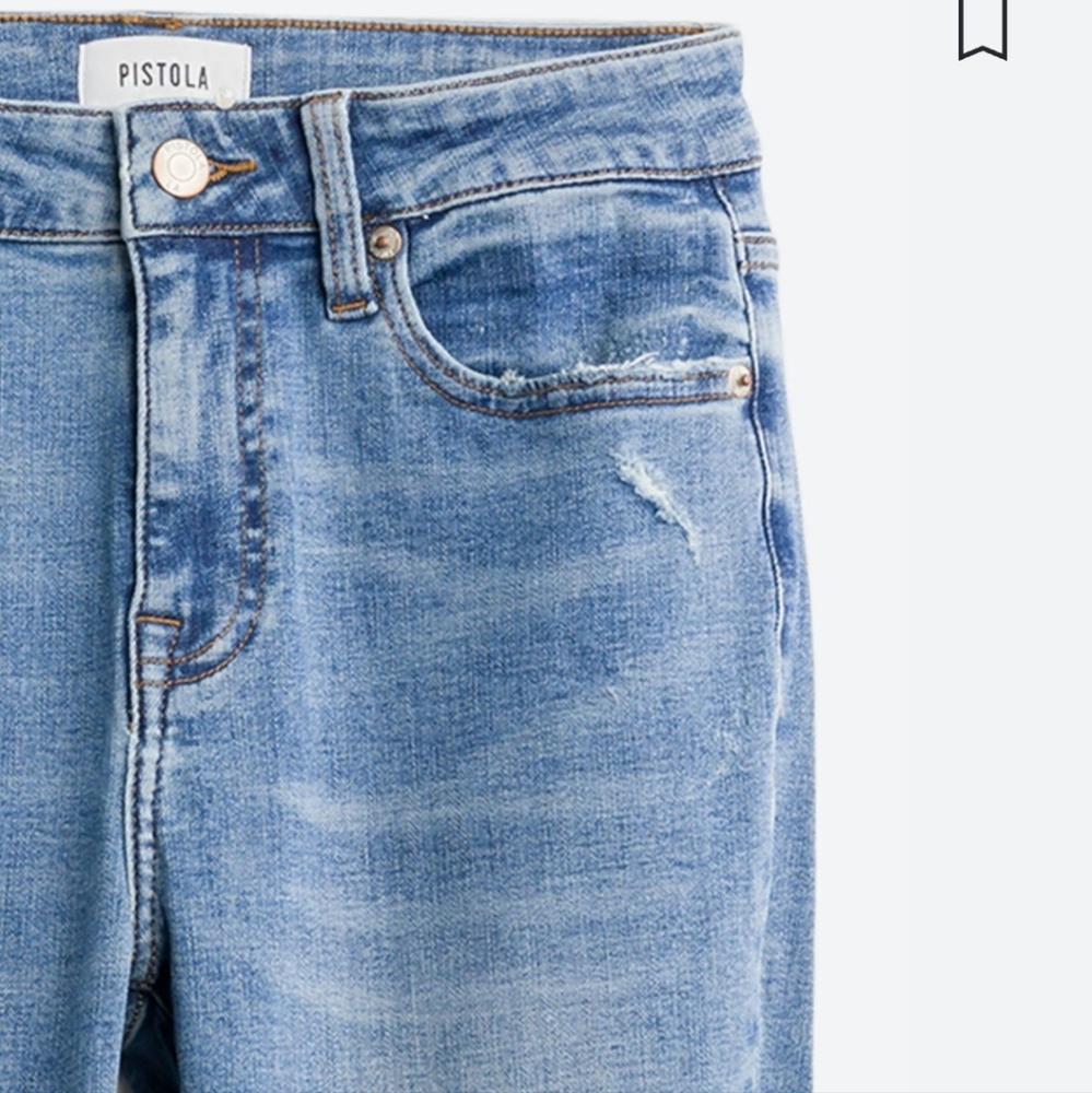 High Rise Distressed Jeans - Picture 3 of 5